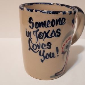 Someone In Texas Loves You Coffee Mug Ceramic blue red white